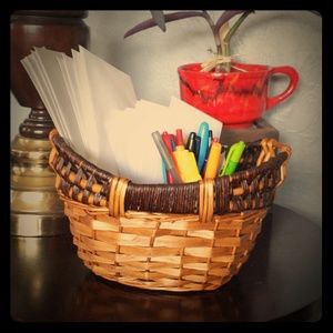 Decorative, woven, wicker basket